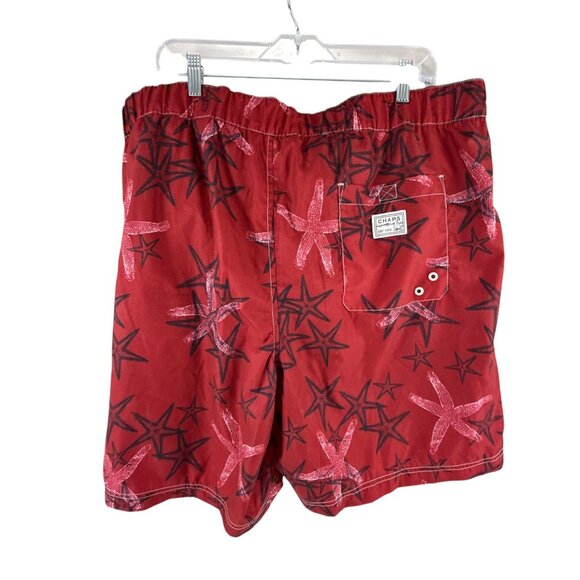 Chaps Swim Trunks Mens XXL Red Starfish Print Board Shorts Beachwear Swim Trunks - Picture 3 of 8